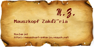Mauszkopf Zakária névjegykártya